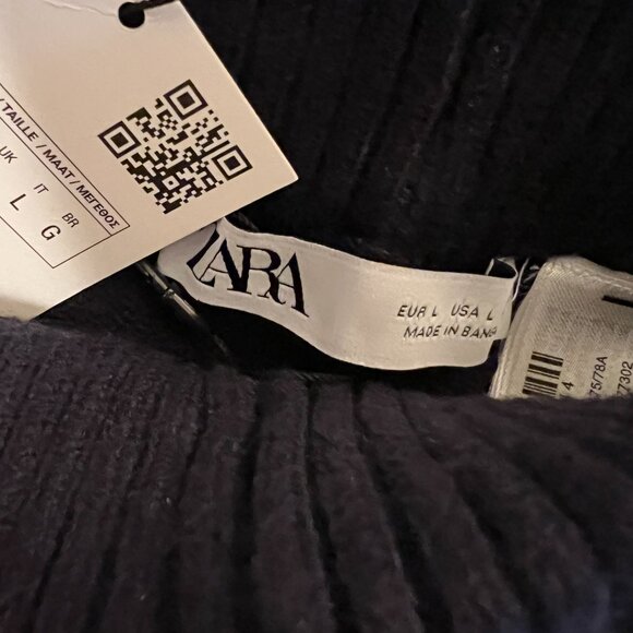 Zara Matching Set, Hoodie Sweater, Jogger Pants, Navy Blue, Knit - Picture 9 of 9